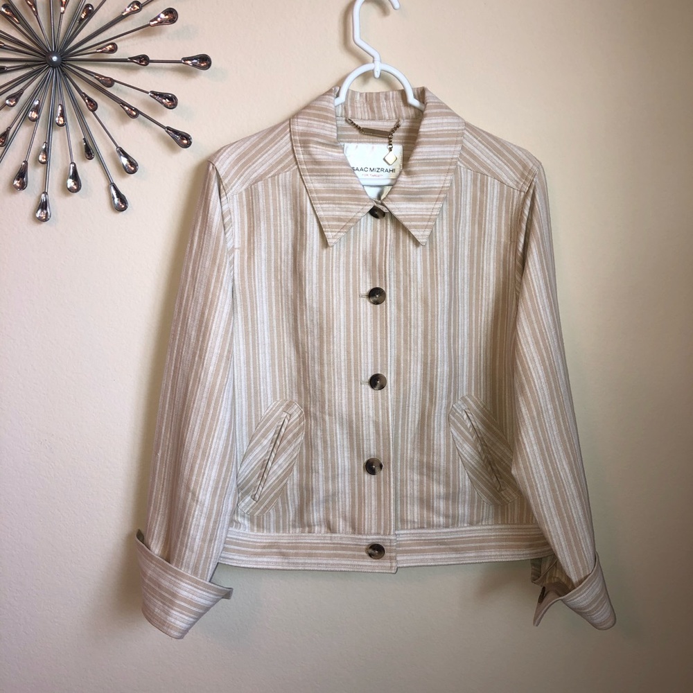 ISAAC MIZRAHI STRIPED JACKET XXL NWOT